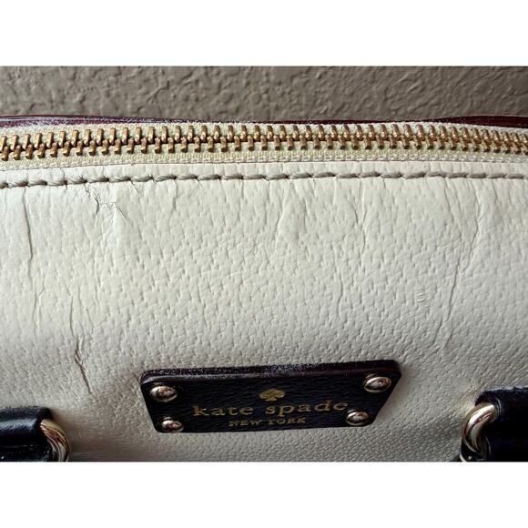 Kate Spade New York Black White Satchel Purse Handbag Shoulder Bag Polka Dot - Picture 13 of 16